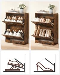 Meuble à Chaussures 2 Portes Rustique - Image 6