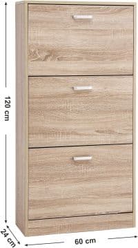 Meuble à Chaussures 3 Portes Beige - Image 3