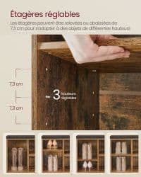 Meuble à Chaussures 4 Compartiments Rustique - Image 6