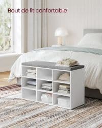 Meuble à Chaussures 9 Compartiments Blanc - Image 4