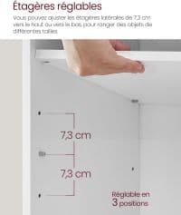 Meuble à Chaussures 9 Compartiments Blanc - Image 9