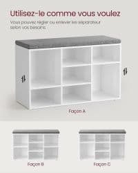 Meuble à Chaussures 9 Compartiments Blanc - Image 7