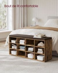 Meuble à Chaussures 12 Compartiments Rustique - Image 7