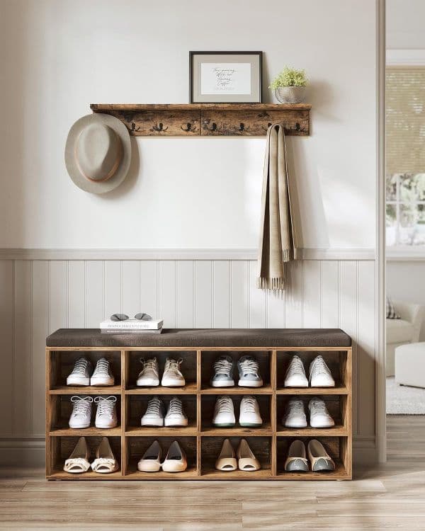 Banc à Chaussures 12 Paires Rustique