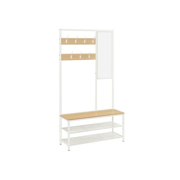 Porte-Manteaux à Chaussures Miroir Blanc