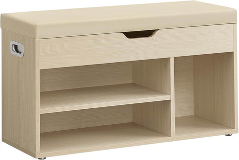 Banc Chaussure Bois 80cm Beige