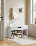 Banc Chaussure en Bois 80cm Blanc