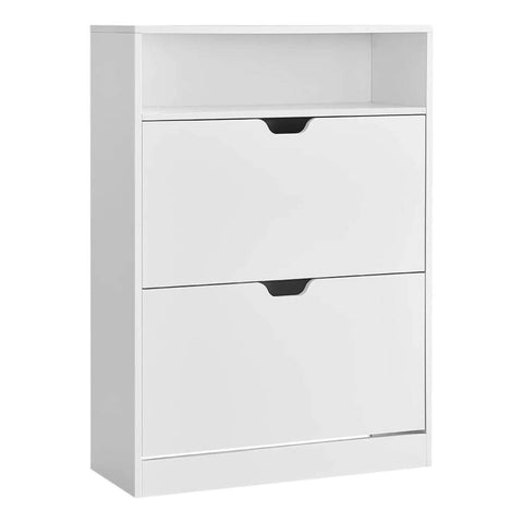 Meuble a Chaussure avec un Espace Large 2 Portes Blanc Neige 